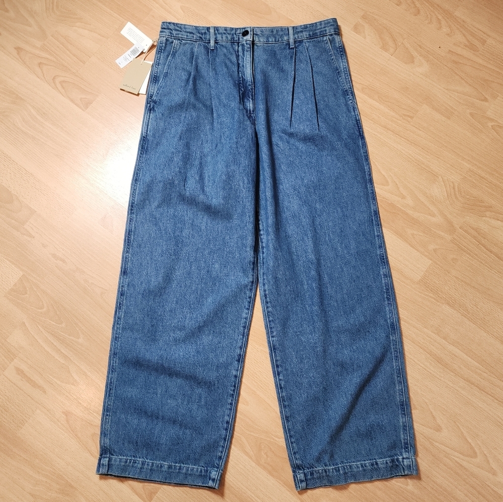 NWT Aritiza‎ Wilfred Embark Jean High-Waisted Pleated Drape Denim Size 14